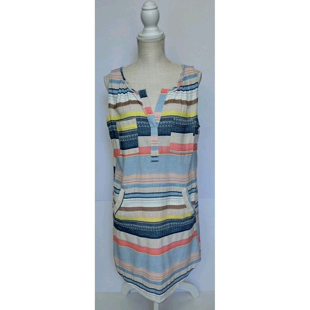 Chelsea & Theodore Cotton Coastal Beachy Colorful Sleeveless Dress Size 12
